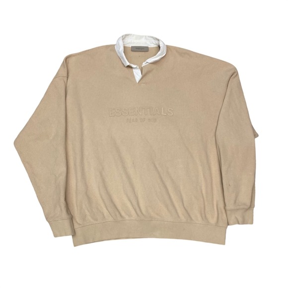 Fear of God Essentials Other - Fear of God Essentials Waffle Knit Rugby Polo Shirt Tan Beige XL Mens
